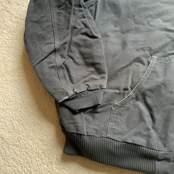 Carhartt Jacket Mens 3XL Black Hooded Canvas Quilt Lined USA Union Made J140 - Picture 5 of 11